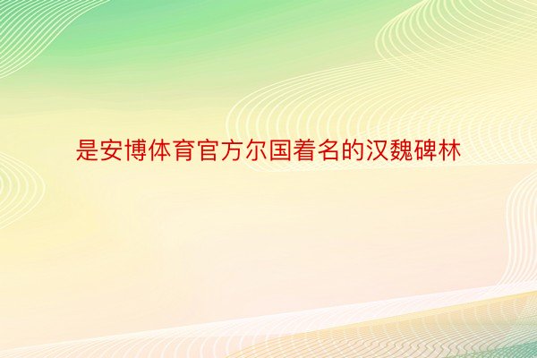 是安博体育官方尔国着名的汉魏碑林